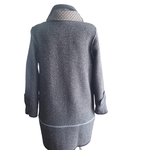 Vintage Epsilon Brown and Tan Button Up Wool Coat M - Picture 6 of 10